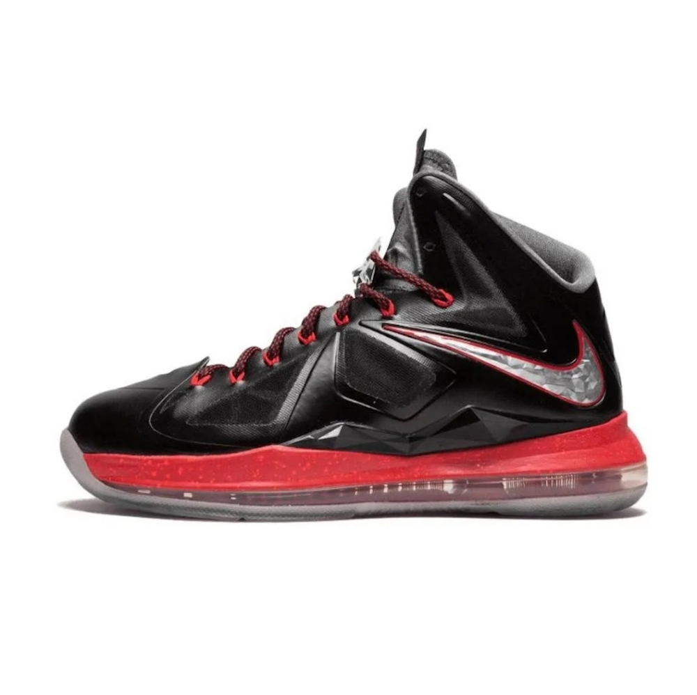 Nike LeBron 10 X 10+ Pressure Black Red Sport Size 12 Sneakers    Basketball Men